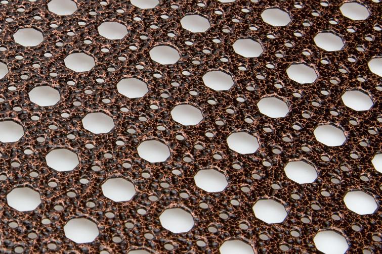 Ferrier Design Perforated
Pattern: Small Octagon Cane
Material: Mild Steel
Finish: PC Copper Vein Ferrier Design Perforated
Pattern: Small Octagon Cane
Material: Mild Steel
Finish: PC Copper Vein